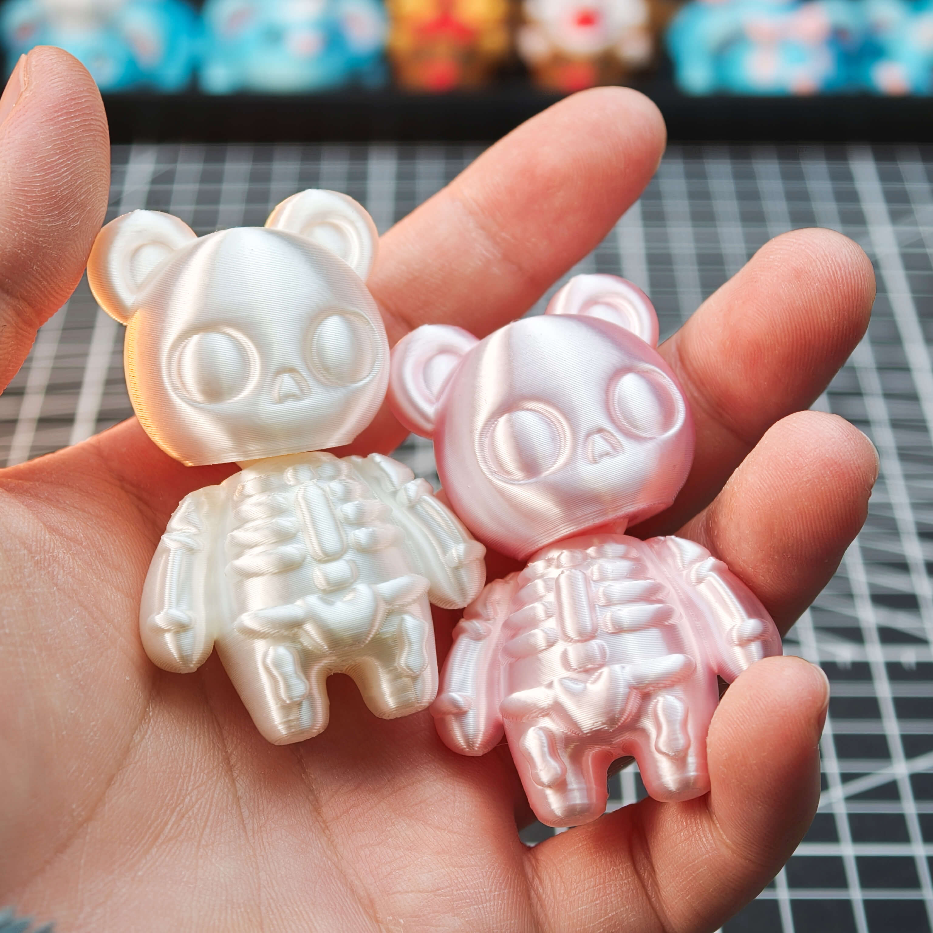 Skeleton Bear Keychain-Silk